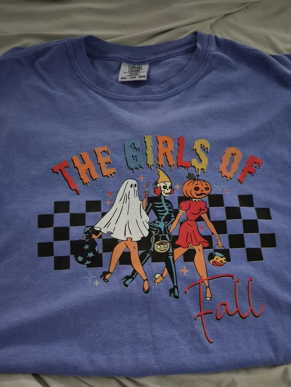 Blank Girls of Fall Kids Costume Tee - Purple